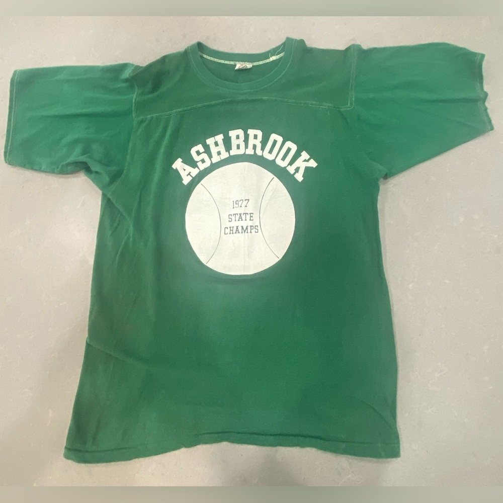 Vintage Rare Green Ashbrook State Chaps 1977  T-Shirt Vintage Men’s Large